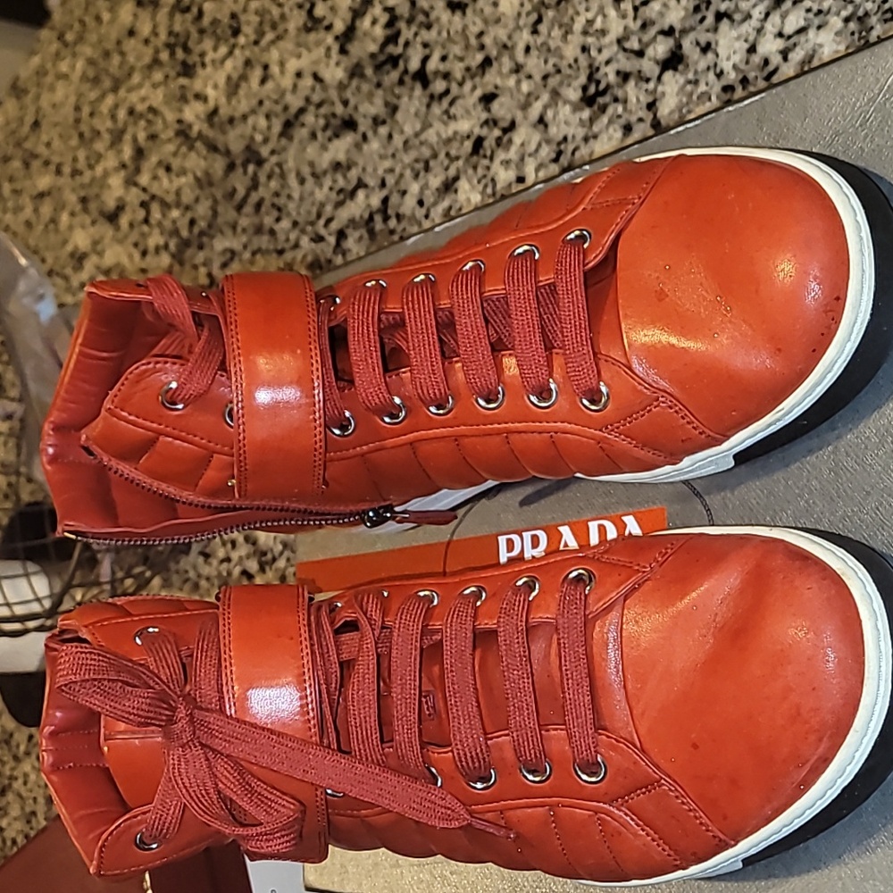 Prada Men's Bold Red Sneakers